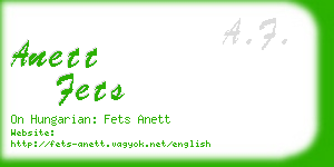 anett fets business card